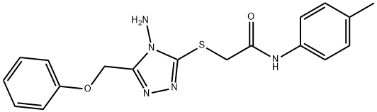 2-{[4-amino-5-(phenoxymethyl)-4H-1,2,4-triazol-3-yl]sulfanyl}-N-(4-methylphenyl)acetamide 结构式