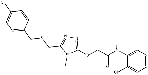 2-[(5-{[(4-chlorobenzyl)sulfanyl]methyl}-4-methyl-4H-1,2,4-triazol-3-yl)sulfanyl]-N-(2-chlorophenyl)acetamide,723298-50-8,结构式