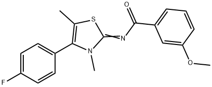 N-(4-(4-fluorophenyl)-3,5-dimethyl-1,3-thiazol-2(3H)-ylidene)-3-methoxybenzamide Structure