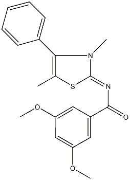 723298-88-2 N-(3,5-dimethyl-4-phenyl-1,3-thiazol-2(3H)-ylidene)-3,5-dimethoxybenzamide