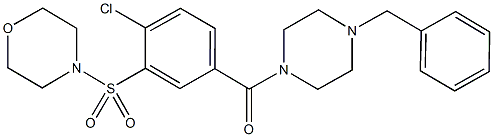 4-({5-[(4-benzyl-1-piperazinyl)carbonyl]-2-chlorophenyl}sulfonyl)morpholine,723299-03-4,结构式