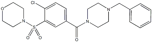 4-({5-[(4-benzyl-1-piperazinyl)carbonyl]-2-chlorophenyl}sulfonyl)morpholine Struktur