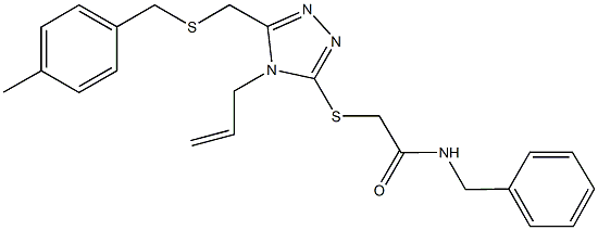 2-[(4-allyl-5-{[(4-methylbenzyl)sulfanyl]methyl}-4H-1,2,4-triazol-3-yl)sulfanyl]-N-benzylacetamide Struktur