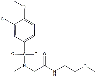 2-[[(3-chloro-4-methoxyphenyl)sulfonyl](methyl)amino]-N-(2-methoxyethyl)acetamide,723299-30-7,结构式