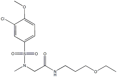 2-[[(3-chloro-4-methoxyphenyl)sulfonyl](methyl)amino]-N-(3-ethoxypropyl)acetamide Structure