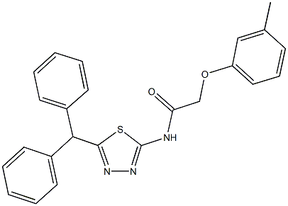 N-(5-benzhydryl-1,3,4-thiadiazol-2-yl)-2-(3-methylphenoxy)acetamide,723299-43-2,结构式