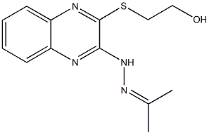 acetone {3-[(2-hydroxyethyl)sulfanyl]-2-quinoxalinyl}hydrazone 化学構造式