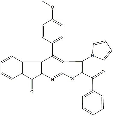 2-benzoyl-4-(4-methoxyphenyl)-3-(1H-pyrrol-1-yl)-9H-indeno[2,1-b]thieno[3,2-e]pyridin-9-one,723299-62-5,结构式