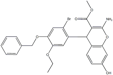 methyl 2-amino-4-[4-(benzyloxy)-2-bromo-5-ethoxyphenyl]-7-hydroxy-4H-chromene-3-carboxylate Structure