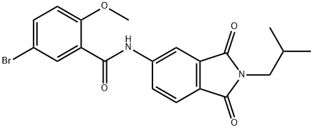 5-bromo-N-(2-isobutyl-1,3-dioxo-2,3-dihydro-1H-isoindol-5-yl)-2-methoxybenzamide,723735-67-9,结构式