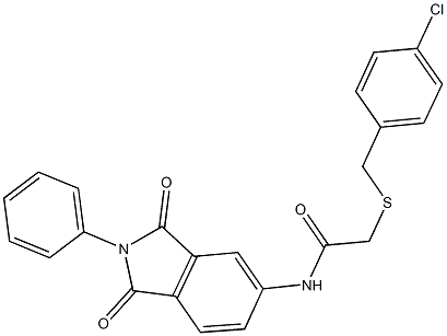 2-[(4-chlorobenzyl)thio]-N-(1,3-dioxo-2-phenyl-2,3-dihydro-1H-isoindol-5-yl)acetamide 结构式