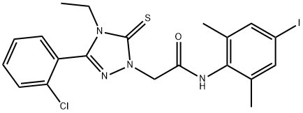 2-[3-(2-chlorophenyl)-4-ethyl-5-thioxo-4,5-dihydro-1H-1,2,4-triazol-1-yl]-N-(4-iodo-2,6-dimethylphenyl)acetamide,723735-78-2,结构式