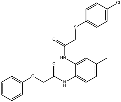 2-[(4-chlorophenyl)thio]-N-{5-methyl-2-[(phenoxyacetyl)amino]phenyl}acetamide,723735-82-8,结构式