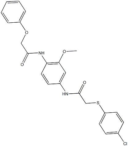 2-[(4-chlorophenyl)thio]-N-{3-methoxy-4-[(phenoxyacetyl)amino]phenyl}acetamide,723735-91-9,结构式