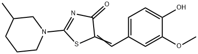 5-(4-hydroxy-3-methoxybenzylidene)-2-(3-methyl-1-piperidinyl)-1,3-thiazol-4(5H)-one Structure