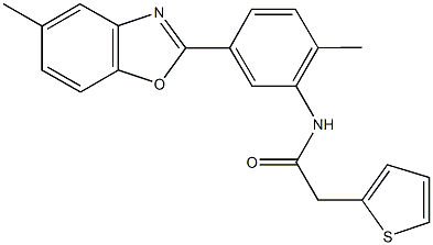 723735-94-2 N-[2-methyl-5-(5-methyl-1,3-benzoxazol-2-yl)phenyl]-2-(2-thienyl)acetamide