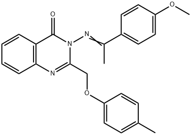 3-{[1-(4-methoxyphenyl)ethylidene]amino}-2-[(4-methylphenoxy)methyl]-4(3H)-quinazolinone Structure