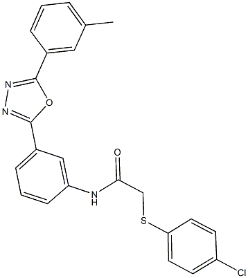 2-[(4-chlorophenyl)sulfanyl]-N-{3-[5-(3-methylphenyl)-1,3,4-oxadiazol-2-yl]phenyl}acetamide,723736-43-4,结构式