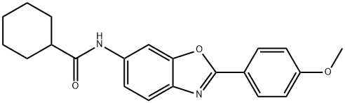 N-[2-(4-methoxyphenyl)-1,3-benzoxazol-6-yl]cyclohexanecarboxamide,723736-46-7,结构式