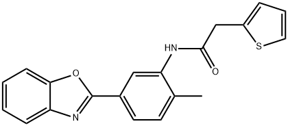 N-[5-(1,3-benzoxazol-2-yl)-2-methylphenyl]-2-(2-thienyl)acetamide,723736-49-0,结构式