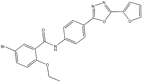 5-bromo-2-ethoxy-N-{4-[5-(2-furyl)-1,3,4-oxadiazol-2-yl]phenyl}benzamide 化学構造式