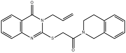 3-allyl-2-{[2-(3,4-dihydro-2(1H)-isoquinolinyl)-2-oxoethyl]thio}-4(3H)-quinazolinone Struktur