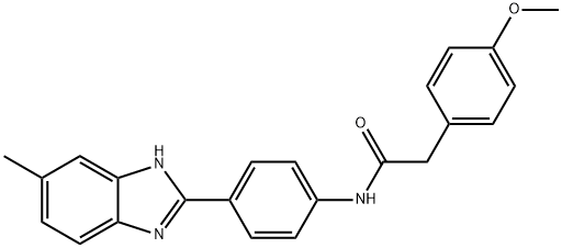 2-(4-methoxyphenyl)-N-[4-(5-methyl-1H-benzimidazol-2-yl)phenyl]acetamide 化学構造式