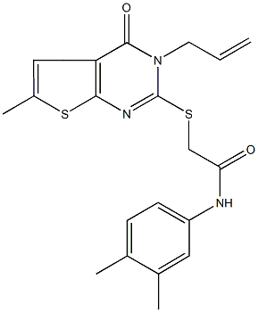 2-[(3-allyl-6-methyl-4-oxo-3,4-dihydrothieno[2,3-d]pyrimidin-2-yl)thio]-N-(3,4-dimethylphenyl)acetamide|