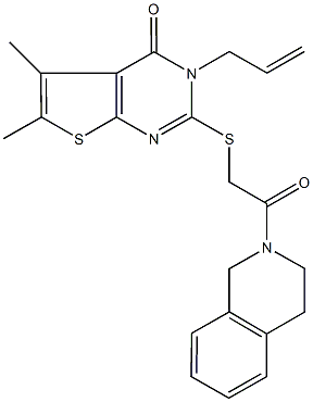 723737-06-2 3-allyl-2-{[2-(3,4-dihydro-2(1H)-isoquinolinyl)-2-oxoethyl]thio}-5,6-dimethylthieno[2,3-d]pyrimidin-4(3H)-one