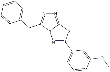 3-(3-benzyl[1,2,4]triazolo[3,4-b][1,3,4]thiadiazol-6-yl)phenyl methyl ether 化学構造式