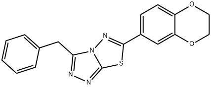 3-benzyl-6-(2,3-dihydro-1,4-benzodioxin-6-yl)[1,2,4]triazolo[3,4-b][1,3,4]thiadiazole Struktur