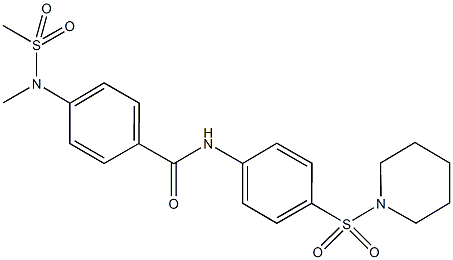 4-[methyl(methylsulfonyl)amino]-N-[4-(1-piperidinylsulfonyl)phenyl]benzamide 化学構造式