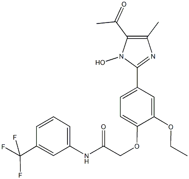 2-[4-(5-acetyl-1-hydroxy-4-methyl-1H-imidazol-2-yl)-2-ethoxyphenoxy]-N-[3-(trifluoromethyl)phenyl]acetamide|