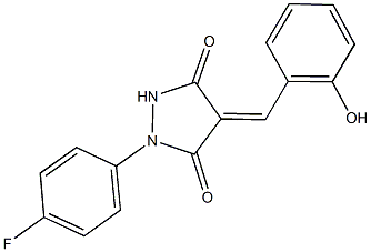 1-(4-fluorophenyl)-4-(2-hydroxybenzylidene)-3,5-pyrazolidinedione Struktur
