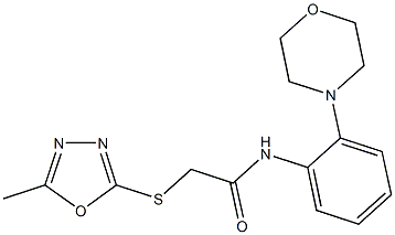 2-[(5-methyl-1,3,4-oxadiazol-2-yl)sulfanyl]-N-[2-(4-morpholinyl)phenyl]acetamide|