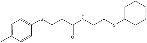 N-[2-(cyclohexylsulfanyl)ethyl]-3-[(4-methylphenyl)sulfanyl]propanamide Struktur