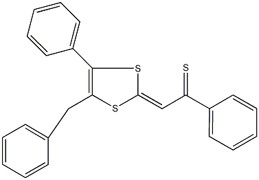 2-(4-benzyl-5-phenyl-1,3-dithiol-2-ylidene)-1-phenylethanethione Structure