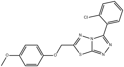 3-(2-chlorophenyl)-6-[(4-methoxyphenoxy)methyl][1,2,4]triazolo[3,4-b][1,3,4]thiadiazole,723737-94-8,结构式