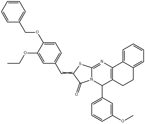 723738-18-9 10-[4-(benzyloxy)-3-ethoxybenzylidene]-7-(3-methoxyphenyl)-5,7-dihydro-6H-benzo[h][1,3]thiazolo[2,3-b]quinazolin-9(10H)-one