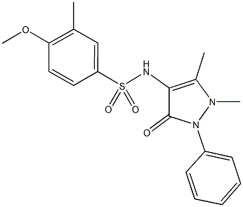 N-(1,5-dimethyl-3-oxo-2-phenyl-2,3-dihydro-1H-pyrazol-4-yl)-4-methoxy-3-methylbenzenesulfonamide Structure