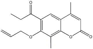 7-(allyloxy)-4,8-dimethyl-6-propionyl-2H-chromen-2-one Structure