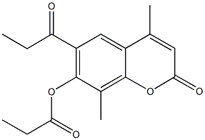 4,8-dimethyl-2-oxo-6-propionyl-2H-chromen-7-yl propionate,723738-57-6,结构式