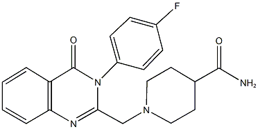 1-{[3-(4-fluorophenyl)-4-oxo-3,4-dihydro-2-quinazolinyl]methyl}-4-piperidinecarboxamide Struktur