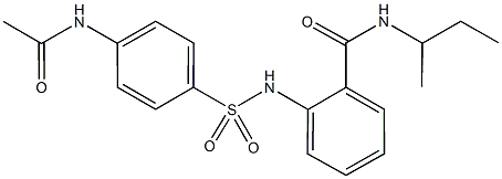 2-({[4-(acetylamino)phenyl]sulfonyl}amino)-N-(sec-butyl)benzamide Structure