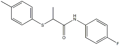 N-(4-fluorophenyl)-2-[(4-methylphenyl)sulfanyl]propanamide 化学構造式