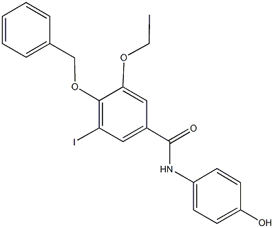 4-(benzyloxy)-3-ethoxy-N-(4-hydroxyphenyl)-5-iodobenzamide Struktur