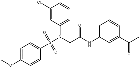 N-(3-acetylphenyl)-2-{3-chloro[(4-methoxyphenyl)sulfonyl]anilino}acetamide Structure