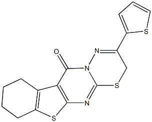 2-(2-thienyl)-7,8,9,10-tetrahydro-3H,11H-[1]benzothieno[2',3':4,5]pyrimido[2,1-b][1,3,4]thiadiazin-11-one Struktur
