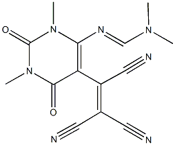 N'-[1,3-dimethyl-2,6-dioxo-5-(1,2,2-tricyanovinyl)-1,2,3,6-tetrahydro-4-pyrimidinyl]-N,N-dimethylimidoformamide,723739-29-5,结构式