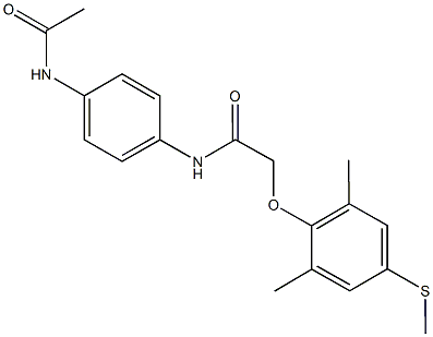N-[4-(acetylamino)phenyl]-2-[2,6-dimethyl-4-(methylsulfanyl)phenoxy]acetamide|
